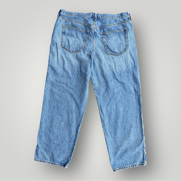 Universal Thread Baggy Studded Jeans Women 16 Mid Rise Light Wash Denim - Picture 2 of 9